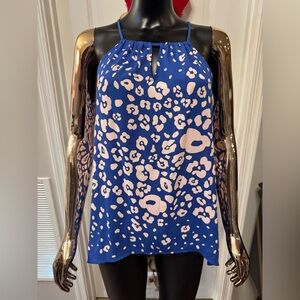 Collective Concepts Cobalt and Blush Patterned Blouse